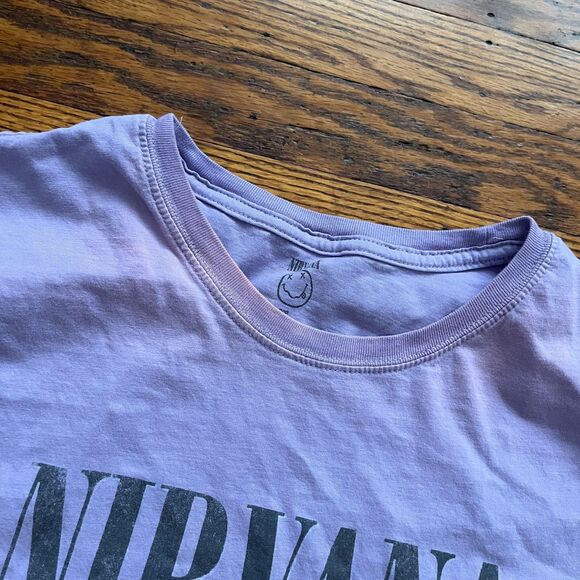 Nirvana Heart-Shaped Box Band T-Shirt XL Purple Cotton Graphic Tee Y2K Grunge - Picture 2 of 7